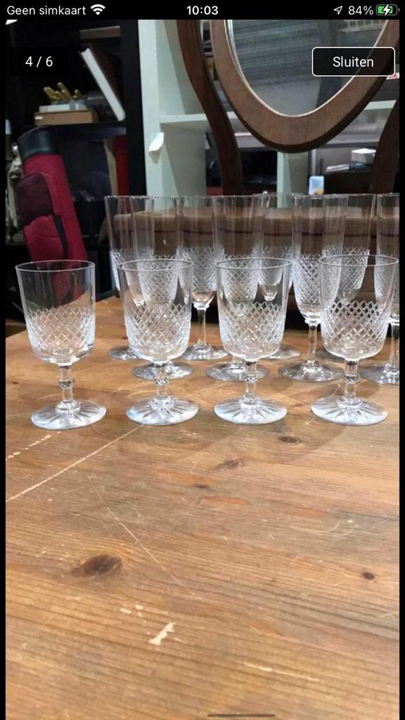 Antieke kristallen glazen., Verzamelen, Glas en Borrelglaasjes, Zo goed als nieuw, Overige typen, Ophalen of Verzenden