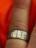 Zilveren ring met patroon, Sieraden, Tassen en Uiterlijk, Ringen, Gebruikt, Verzenden, 19 tot 20, Dame of Heer