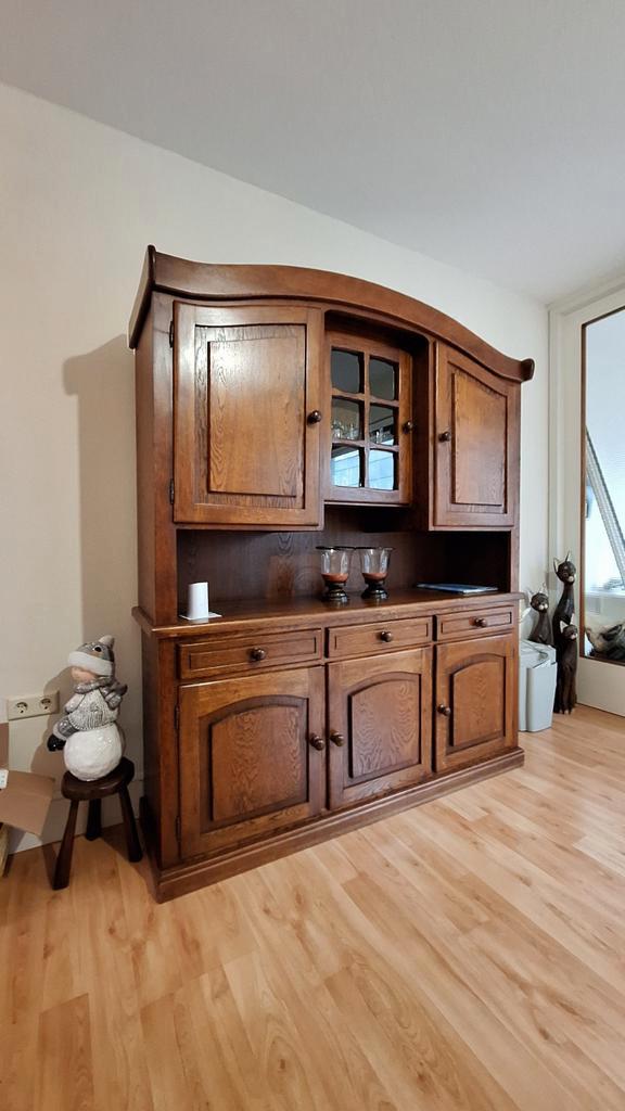 Massief Eiken Buffetkast - 157x194x45 cm, Huis en Inrichting, Kasten | Buffetkasten, 200 cm of meer, 25 tot 50 cm, Ophalen of Verzenden