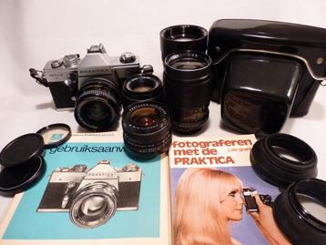 Praktica MTL3, 2.8/28 1.8/50 2.8/135 tele converter, macro beschikbaar voor biedingen