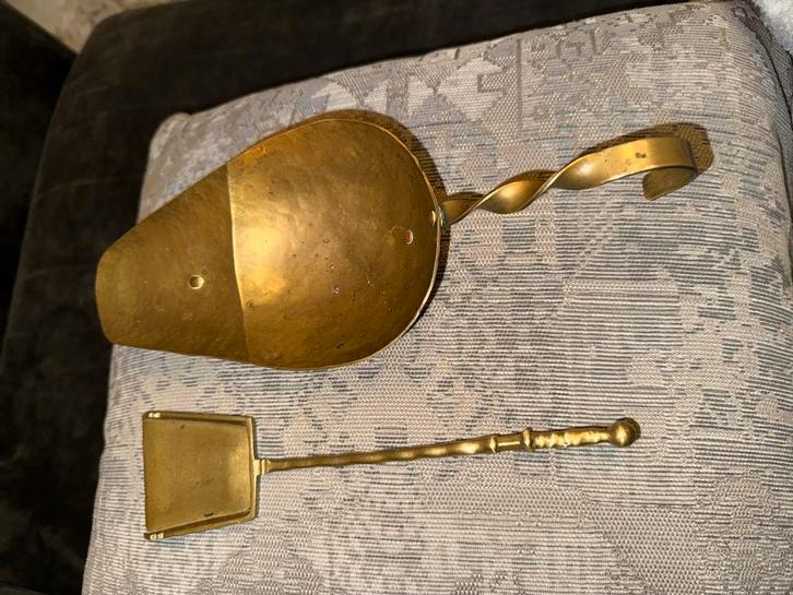 Antiek Haardstel - Schep en Schop, Antiek en Kunst, Antiek | Koper en Brons, Brons, Ophalen of Verzenden