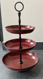 Etagere 3 lagen rood ijzer, Ophalen, Zo goed als nieuw