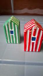 Kaarsjes Strandhuisje & Groen Flesje Decoratie, Ophalen of Verzenden, Gebruikt, Knutselwerk