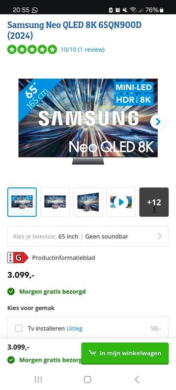 Samsung 65 inch neo qled  8k nieuw beschikbaar voor biedingen