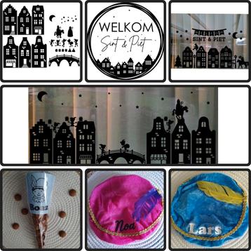 Sinterklaas artikelen muts raamstickers straat pepernoten  beschikbaar voor biedingen