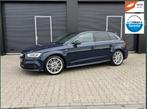 Audi A3 Sportback 35 TFSI |S-line 2x|2018|150pk| garantie, Auto's, 1498 cc, 4 cilinders, Blauw, Leder en Stof