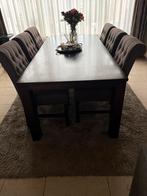 Eettafel met 6 stoelen t.e.a.b, Ophalen, Gebruikt, Past oversl bij, 4 tot 6 stoelen