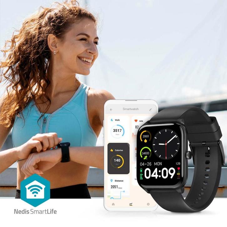 Smartwatch | SmartLife horloge LCD | IP68 | fitnesstracker, Sieraden, Tassen en Uiterlijk, Smartwatches, Android, Zwart, Afstand