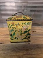 Mooi geel blik met bloemen, Verzamelen, Blikken, Ophalen of Verzenden, Gebruikt, Overige