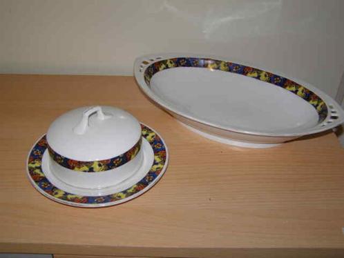 Oude botervloot en broodschaal, Antiek en Kunst, Antiek | Servies los, Ophalen of Verzenden