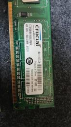 2x 4GB Crucial DDR3 1600MHz Geheugen, Computers en Software, RAM geheugen, Gebruikt, DDR3, Ophalen of Verzenden, Desktop