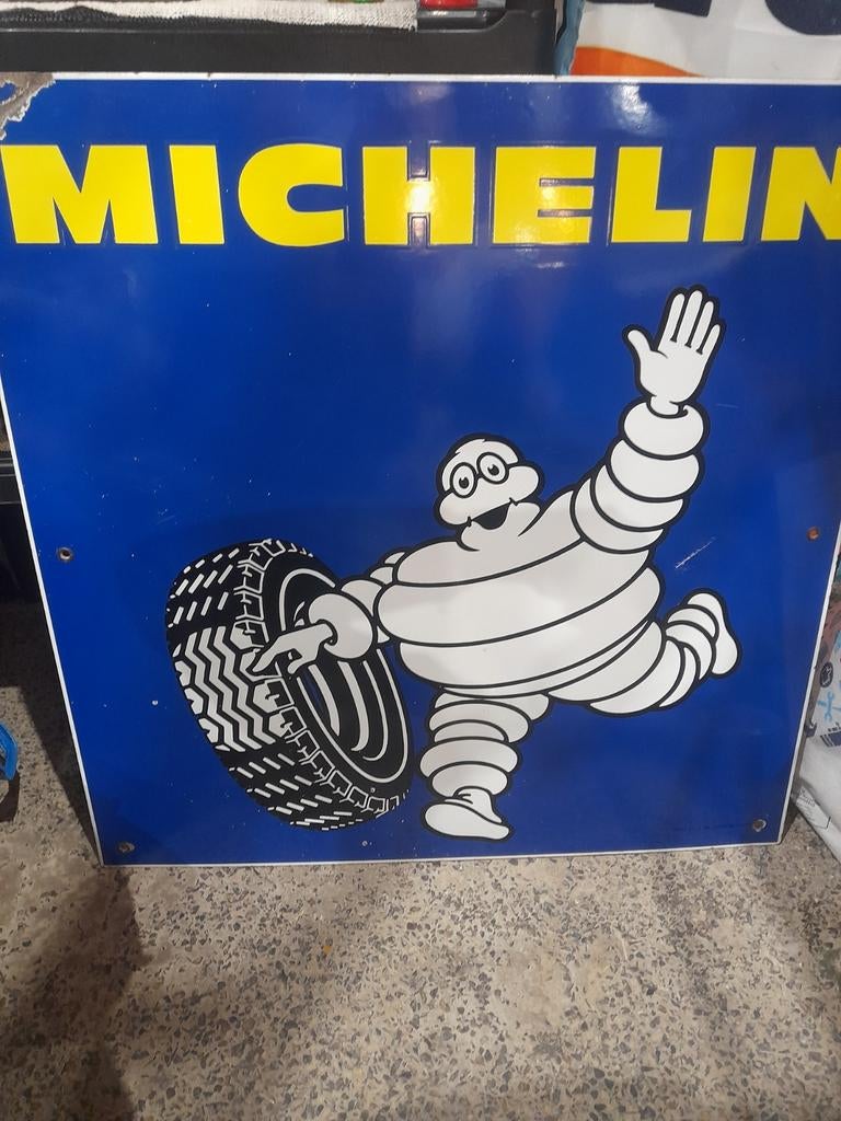 Oud Emaille Michelin Bord - Vintage Decoratie, Antiek en Kunst, Antiek | Emaille, Ophalen