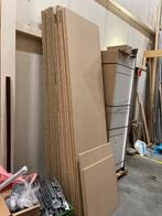 Spaanplaat 250x65cm - 10x messing groef, 9x stomp, Doe-het-zelf en Verbouw, Platen en Panelen, Ophalen, Gebruikt, Hout, Minder dan 20 mm