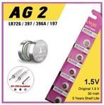 AG2 Alkaline Knoopcel Batterijen 1,5 Volt - SR726SW - LR726, Ophalen of Verzenden, Nieuw, Oplaadbaar