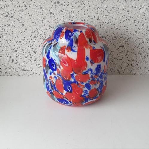 Zware meerkleurige glazen vaas, Antiek en Kunst, Antiek | Glas en Kristal, Ophalen of Verzenden
