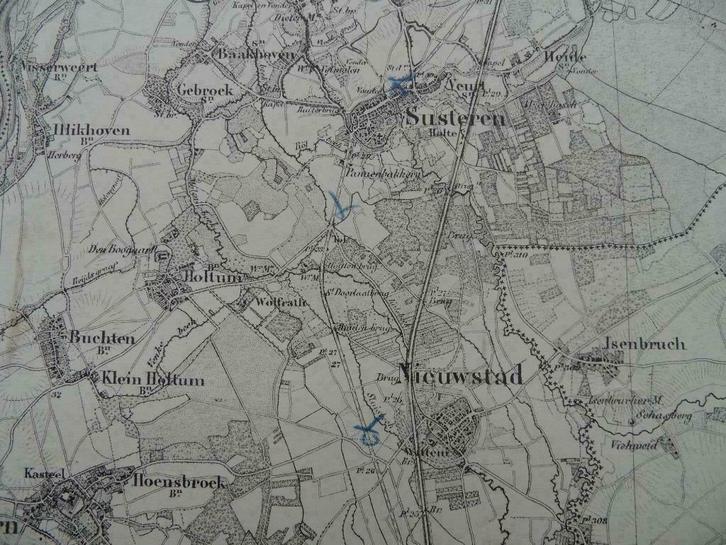 215 / Echt / Susteren / Stevensweerd / Litho 1875, Antiek en Kunst, Kunst | Litho's en Zeefdrukken, Ophalen of Verzenden