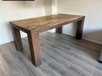 Gratis: Eettafel bruin hout (opknapper) 190x100 cm, Huis en Inrichting, Tafels | Eettafels, Ophalen, Gebruikt, 50 tot 100 cm, 150 tot 200 cm