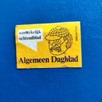 .Krant Algemeen Dagblad Etiket, Verzamelen, Ophalen of Verzenden, Gebruikt, Luciferdoosjes of -merken