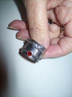 Ring Zilver 925 Spinner Model Steentje Rood Hartje Maat 19, Met kristal, Verzenden, 19 tot 20, Nieuw