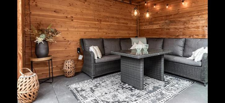 Mooie Wicker Loungeset met Tafel, Tuin en Terras, Tuinsets en Loungesets, Zo goed als nieuw, Loungeset, Wicker, 5 zitplaatsen