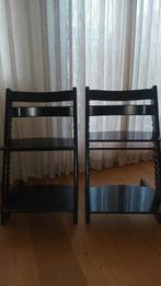 2 Stokke tripp trapp meegroei stoelen zwart, Ophalen, Gebruikt, Meegroeistoel