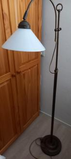 staande schemerlamp brons, Huis en Inrichting, Lampen | Vloerlampen, 100 tot 150 cm, Gebruikt, Ophalen, Glas