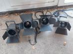 4 studio spots E27, Ophalen of Verzenden, Gebruikt, Metaal of Aluminium, Plafondspot of Wandspot