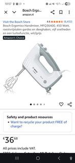 Bosch Ergomix Handmixer - Perfect voor bakplezier!, Ophalen of Verzenden, Zo goed als nieuw, 3 snelheden of meer