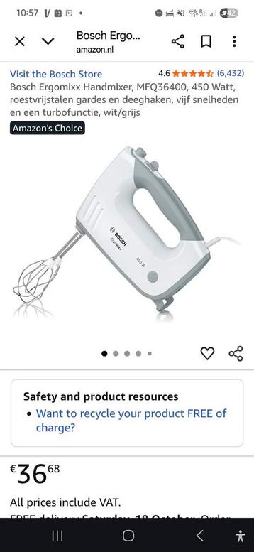 Bosch Ergomix Handmixer - Perfect voor bakplezier! beschikbaar voor biedingen