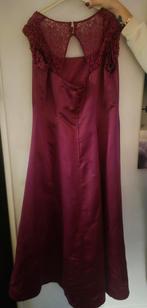 Lange wijnrode galajurk maat 44, Ophalen of Verzenden
