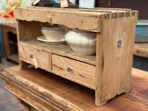 Antiek Werkbankje/Vensterbank Krukje met Lades, Antiek en Kunst, Curiosa en Brocante, Ophalen