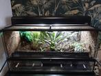 Exo terra terrarium 90x45x45  met lichtkap en warmtemat., Dieren en Toebehoren, Reptielen en Amfibieën | Toebehoren, Ophalen, Zo goed als nieuw