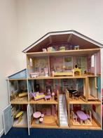 Houten poppenhuis groot - 28-delig accessoire set - 120cm, Ophalen, Gebruikt