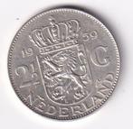 2 1/2 Gulden 1959 met randkrasje, Postzegels en Munten, Munten | Nederland, Koningin Juliana, Verzenden, Zilver, Losse munt