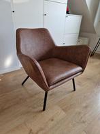 Lounge stoel leer - als nieuw, Huis en Inrichting, Fauteuils, Ophalen, 75 tot 100 cm, Zo goed als nieuw, Metaal