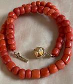 Prachtige Halsketting Echte Dikke  Bloedkoralen Gouden Slot, Sieraden, Tassen en Uiterlijk, Antieke sieraden, Ophalen of Verzenden