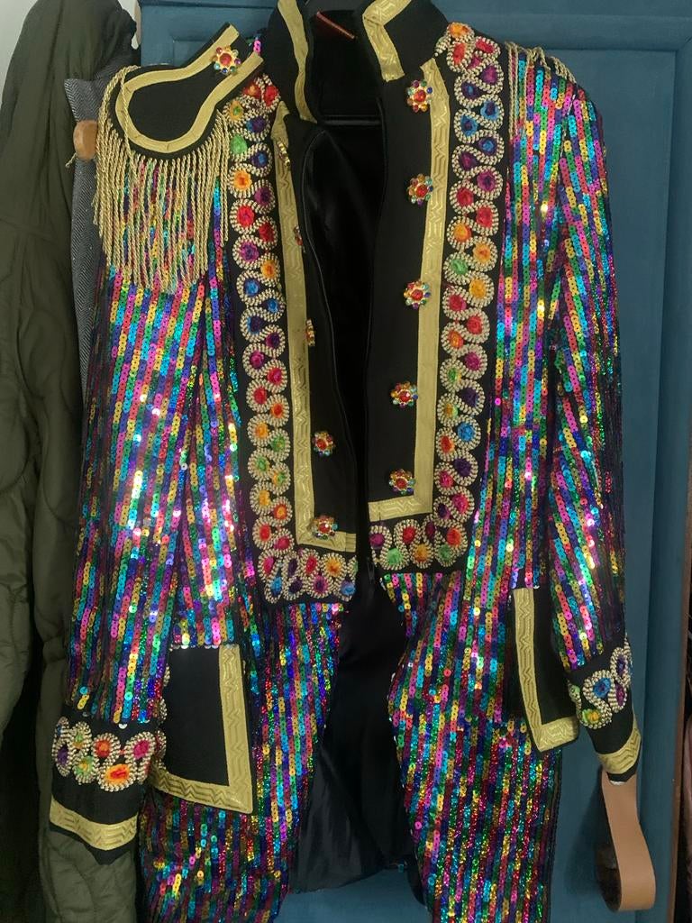 Carnavalsjas met pailletten - Maat L, Kleding | Dames, Carnavalskleding en Feestkleding, Ophalen, Carnaval, Maat 42/44 (L), Kleding