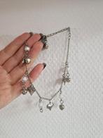 Enkelbandje met belletjes en hartjes, Ophalen of Verzenden, Zo goed als nieuw, Zilver, Overige materialen