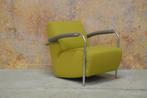 ZGANieuw! limekleurige stoffen Leolux Scylla design fauteuil, Stof, Leolux, Design, 75 tot 100 cm