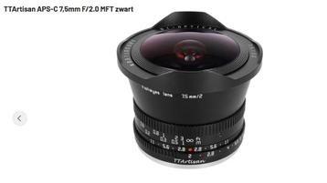 TT-Artisan APS-C 7,5 mm F/2.0; in MFT-formaat. In nieuwstaat beschikbaar voor biedingen