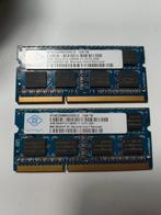 2x Nanya 4GB DDR3 PC3-12800S Laptop Geheugen, Computers en Software, RAM geheugen, Gebruikt, DDR3, Ophalen of Verzenden, Laptop