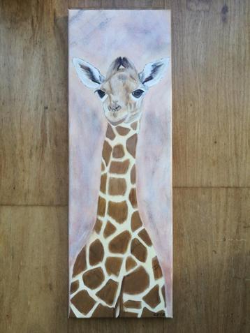 Schilderij Giraf (20 x 60 cm.)  beschikbaar voor biedingen