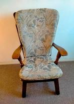Eiken fauteuil/ stoel met hoge rugleuning, 2 losse kussens, Ophalen, Minder dan 50 cm, Gebruikt, Minder dan 75 cm