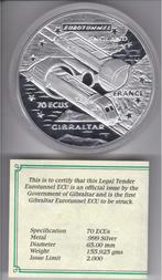 Gibraltar, 70 Ecus, 1993, 155,92 gram zilver (bep. oplage), Postzegels en Munten, Munten | Europa | Niet-Euromunten, Zilver, Ophalen of Verzenden