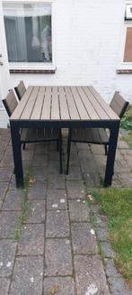 Kunststof Tuintafel met 3 Stoelen, Ophalen, Rechthoekig, Kunststof