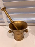 Antieke kopere/ messing Vijzel met Stamper, Antiek en Kunst, Antiek | Goud en Zilver, Ophalen of Verzenden, Goud