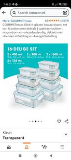 Vershoudbakjes van glas met plastic deksels, Ophalen, Nieuw, Schaal