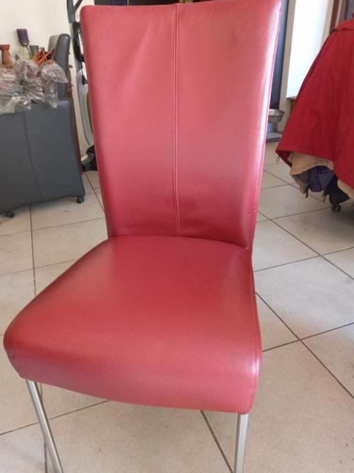 Vier eetkamerstoelen, Huis en Inrichting, Stoelen, Zo goed als nieuw, Vier, Rood, Ophalen