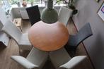 6 Lloyd Loom eetkamerstoelen - wit & grijs, Huis en Inrichting, Stoelen, Ophalen, Gebruikt, Wit, Riet of Rotan