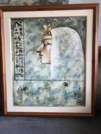 Vintage schilderij Egypte Cleopatra., Ophalen, 50 tot 75 cm, Zo goed als nieuw, Schilderij
